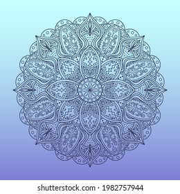 Beautiful handwritten vector mandala, round ornament
