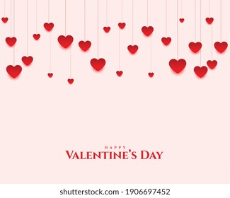 beautiful hanging hearts valentines day greeting