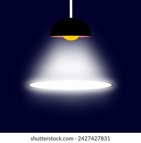 Beautiful hanging light illuminating a dark area, a conceptual idea