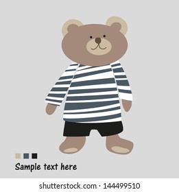 beautiful happy bear in pants