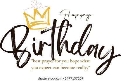 Beautiful Happy Birthday Greeting Card Design | Happy Birthday Cursive Text Design | Happy Birthday Vector | Beautiful Happy Birthday Text Vector