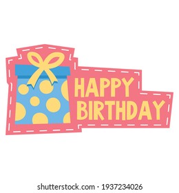 Beautiful Happy Birthday Logo Design Vector