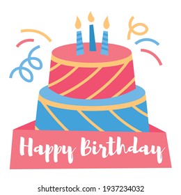 Beautiful Happy Birthday Logo Design Vector Stock Vector (Royalty Free ...