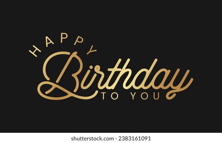 Beautiful Happy Birthday text vector | Happy Birthday cursive text design | Beautiful Happy Birthday grating card design | Happy Birthday vector 