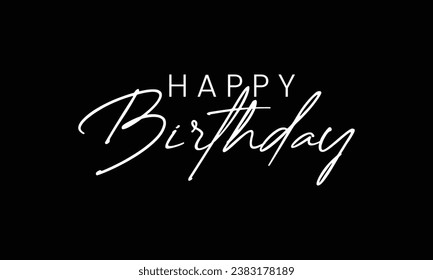 Hermoso vector de texto de cumpleaños feliz | Diseño de texto cursivo de cumpleaños feliz | Hermoso diseño de tarjetas de felicitación por cumpleaños | Vector de cumpleaños feliz 