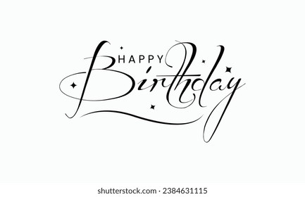 Beautiful Happy Birthday text vector | Happy Birthday cursive text design | Beautiful Happy Birthday grating card design | Happy Birthday vector 