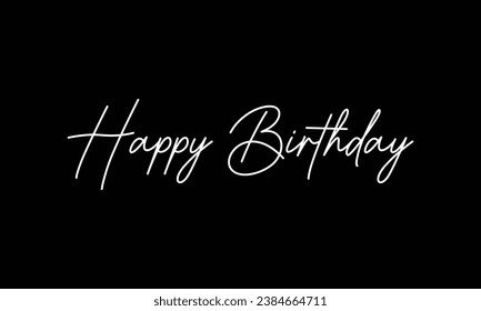 Hermoso vector de texto de cumpleaños feliz | Diseño de texto cursivo de cumpleaños feliz | Hermoso diseño de tarjetas de felicitación por cumpleaños | Vector de cumpleaños feliz 