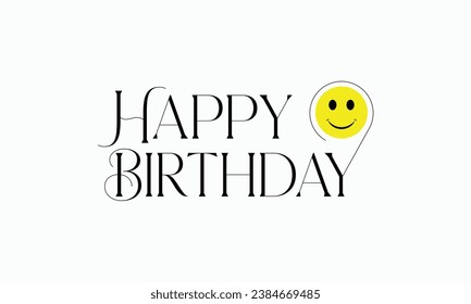 Beautiful Happy Birthday text vector | Happy Birthday cursive text design | Beautiful Happy Birthday grating card design | Happy Birthday vector 