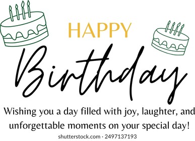 Beautiful Happy Birthday Text Vector | Happy Birthday Vector | Beautiful Happy Birthday Greeting Card Design | Happy Birthday Cursive Text Design