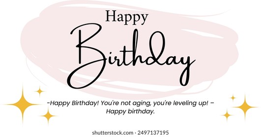 Beautiful Happy Birthday Text Vector | Happy Birthday Cursive Text Design | Happy Birthday Vector | Beautiful Happy Birthday Greeting Card Design