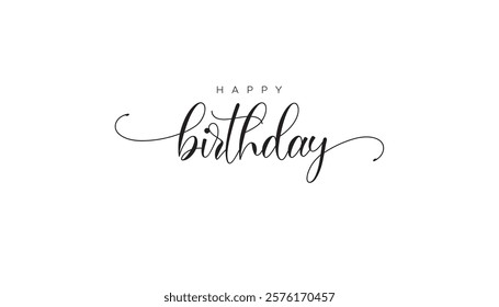 Beautiful Happy Birthday text vector, Happy Birthday text template