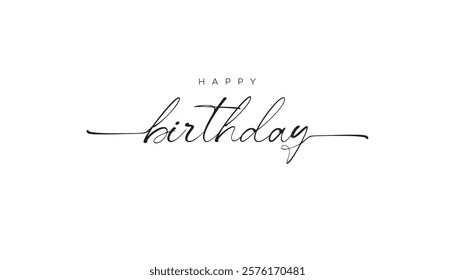 Beautiful Happy Birthday text vector, Happy Birthday text template