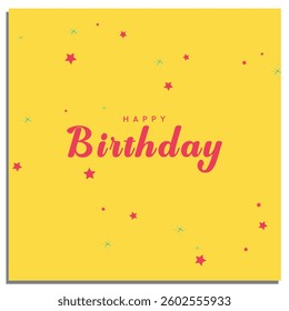 Beautiful Happy Birthday text vector, Happy Birthday text template art. birthday abstract background cake greeting card banner poster celebration. eps 10 format art design with yellow background. 