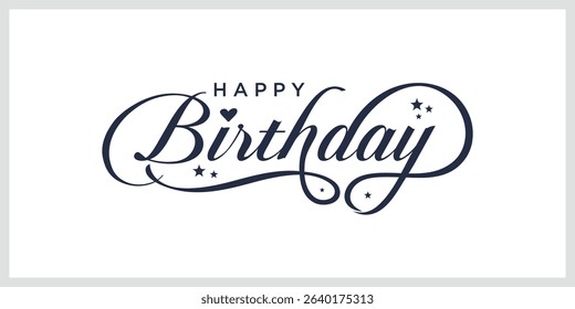 Beautiful Happy Birthday text vector template.