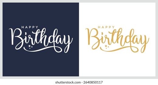 Beautiful Happy Birthday text vector template.