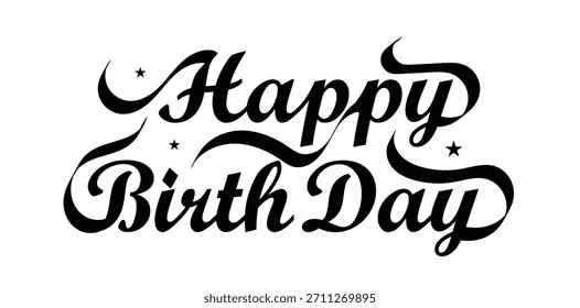 Hermoso Vector de texto de feliz cumpleaños . Diseño de texto cursivo de feliz cumpleaños. Hermoso diseño de tarjeta de rejilla de cumpleaños feliz . Diseño de logotipo de feliz cumpleaños de calidad de Premium