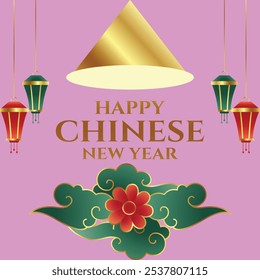 beautiful happy chinese new year festival card design