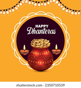 Beautiful happy dhanteras background with light effect