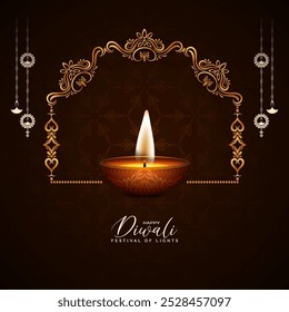 Beautiful Happy Diwali Indian festival greeting background design vector