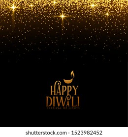 beautiful happy diwali sparkles and golden glitter background