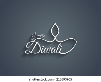 Beautiful Happy Diwali text design. vector illustration