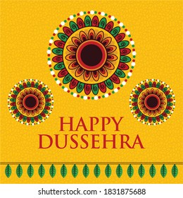 Beautiful Happy Dussehra design for festival