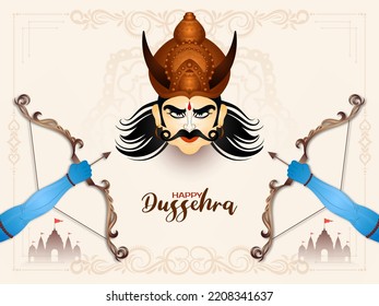 Beautiful Happy Dussehra Indian cultural festival celebration background vector