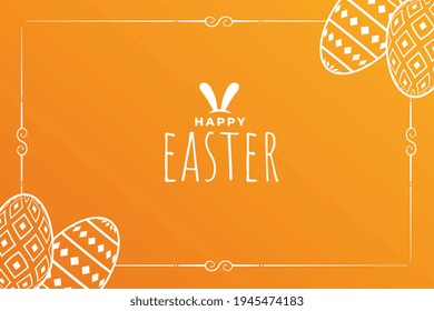 beautiful happy easter day card with eggs