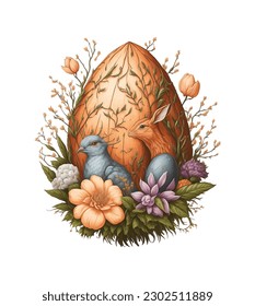 Beautiful and happy Easter design