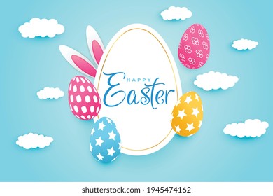 bello diseño de tarjetas decorativas estilo papel de Pascua feliz