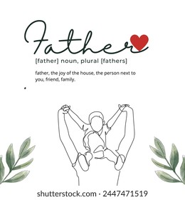 Beautiful Happy Father's Day Greeting Design. Happy fathers day card. Fathers day card white theme