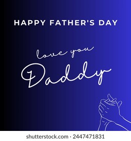 Beautiful Happy Father's Day Greeting Design. Happy fathers day card. Fathers day card blue theme