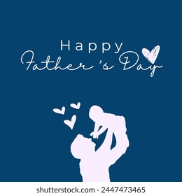 Beautiful Happy Father's Day Greeting Design. Happy fathers day card. Happy fathers day card blue theme post template