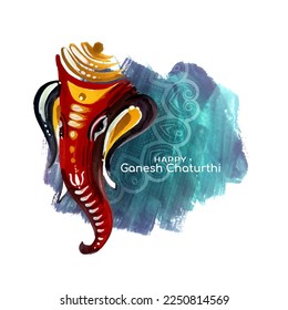 Beautiful Happy Ganesh Chaturthi festival celebration card vector