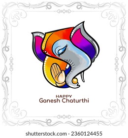 Beautiful Happy Ganesh Chaturthi festival celebration greeting card vector