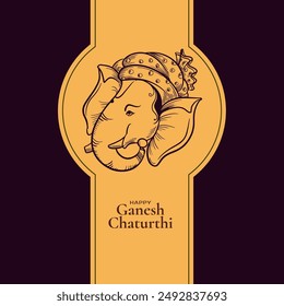 Hermoso feliz Ganesh Chaturthi Festival indio tarjeta de felicitación Vector