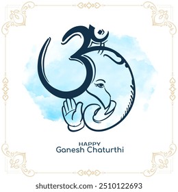 Beautiful Happy Ganesh Chaturthi Indian festival religious background vector
