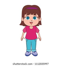 Beautiful and happy girl cartoon