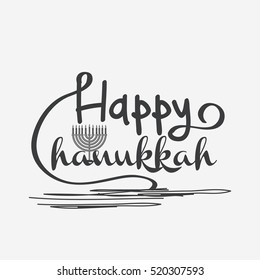 A beautiful happy hanukkah lettering typography background.