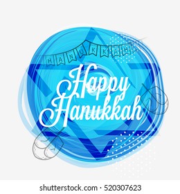 A beautiful happy hanukkah lettering typography background.