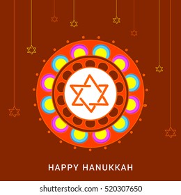 A beautiful happy hanukkah lettering typography background.