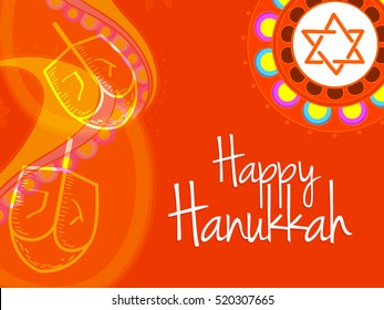 A beautiful happy hanukkah lettering typography background.
