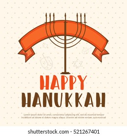 A beautiful happy hanukkah lettering typography background.