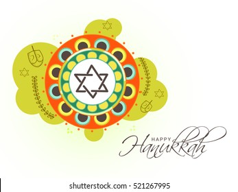 A beautiful happy hanukkah lettering typography background.