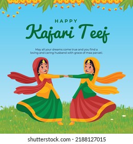 Beautiful Happy kajari teej banner design template. 