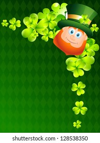 beautiful happy leprechaun cartoon illustration