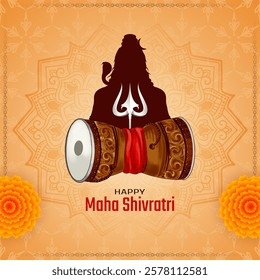 Beautiful Happy Maha Shivratri Hindu Indian festival celebration background vector