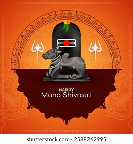 Beautiful Happy Maha Shivratri Hindu Indian festival cultural card vector