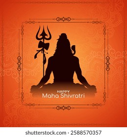 Beautiful Happy Maha Shivratri Hindu Indian festival cultural card vector