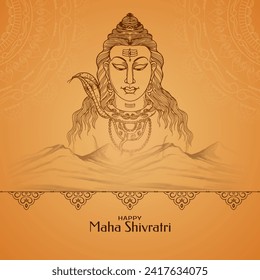 Beautiful Happy Maha Shivratri Indian hindu festival celebration greeting background vector